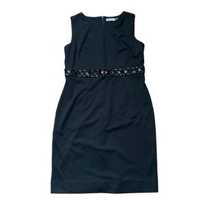 Calvin Klein Black Beaded Sheath Dress US 12